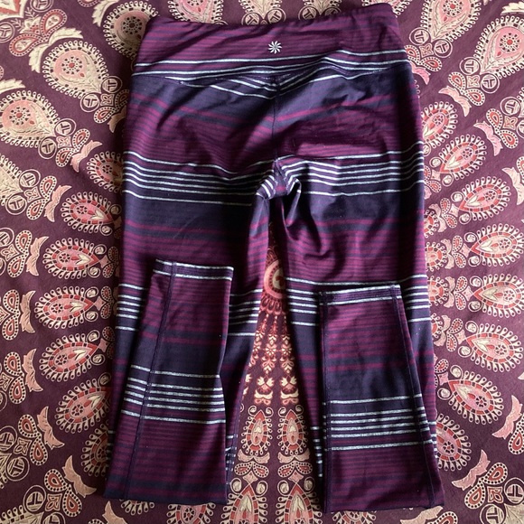 Athleta Purple Stripe Chaturanga Legging Size M - Picture 11 of 12